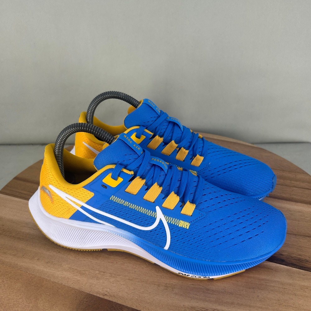 Nike Air Zoom Pegasus 38 Chargers Running Shoes Blue Yellow Mens 6 Womens 7.5